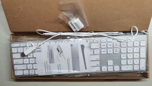 Yivandi Aluminum Wired Keyboard with Numeric Keypad for Mac OS, White - Picture 1 of 4