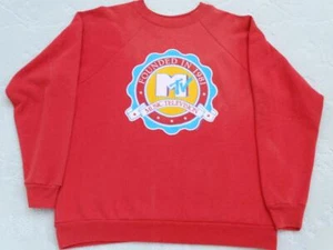 Vtg 1980s 80s MTV Network Music Television Grunge Rock Hip Hop Sweatshirt XL - Picture 1 of 8