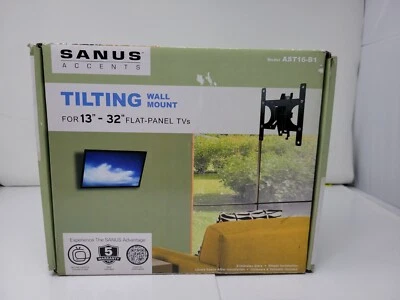 Sanus Accents AST16-B1 13–32 дюйма плоскопанельное наклонное настенное крепление для телевизора новое - Изображение 1 из 4