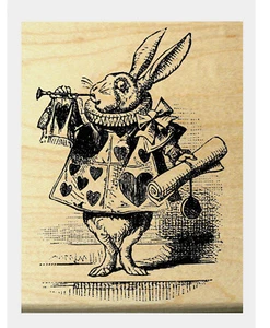 Alice in Wonderland's Herald rabbit rubber stamp WM P6 - Imagen 1 de 2