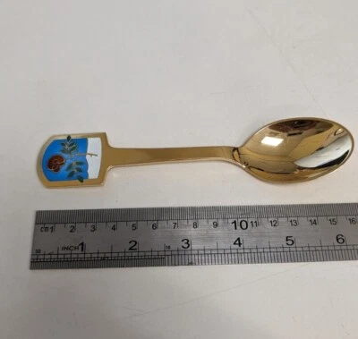 A. Michelsen - 1977 Gilded Sterling Silver Spoon - Winter Rose - Image 1 of 4