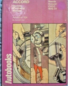 MOTOR CAR MANUEL HONDA ACCORD 1976 1977 AUTOBOOK WORKSHOP - Picture 1 of 2