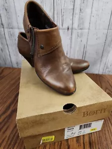 Born TANYA Brown Women's Marrone Shoes Size 6 Heel Side Zip Slip On M/W EUC - Picture 1 of 12