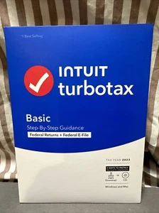 TURBOTAX 2023 BASIC CD/DOWNLOAD FEDERAL E-FILE WIN/MAC USA Intuit USA 2023 - Picture 1 of 4