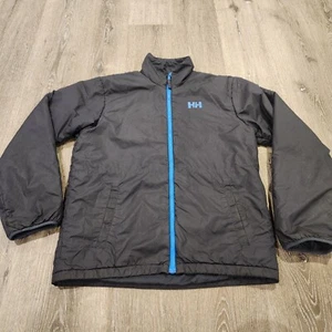 Helly Hansen Jacket Mens Large Full Zip Black Logo Primaloft Insulated Outdoor - Picture 1 of 18