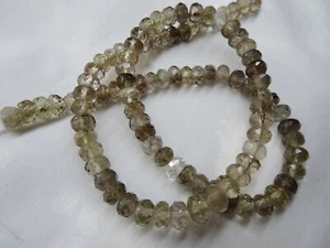 16" Str Natural Smoky Quartz Faceted Rondell Stone Beads 6mm Wide A931 DNG - Picture 1 of 3