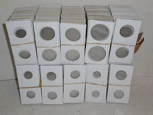 1000 Cowens Cardboard Mylar Staple Type 2x2 Coin Holder Flips -7 Different Sizes - Picture 1 of 1