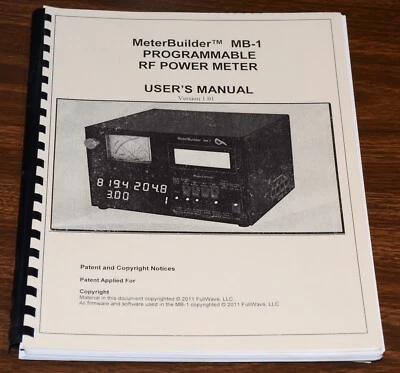 MANUAL DEL USUARIO - MEDIDOR DE POTENCIA RF PROGRAMABLE MB-1 Foto 1 de 2