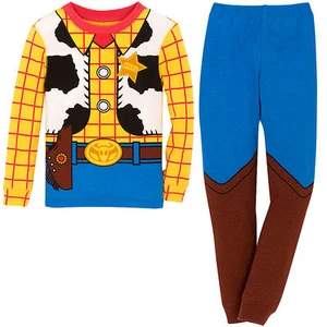 Disney Store Toy Story Woody Boy 2 PC Long Sleeve Costume Pajama Set Size 5 6 - Picture 1 of 1