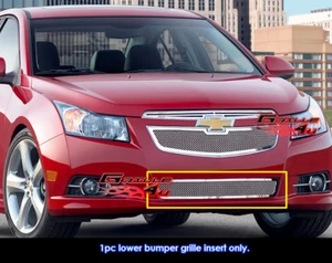 Fits 2011-2014 Chevy Cruze LT/LTZ Bumper Stainless Chrome Mesh Grille Insert - Foto 1 di 2