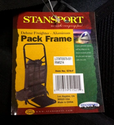 STANSPORT Freighter 574F Aluminum Back Pack Frame w/ SoilDoc Load Retainer Strap - Image 1 of 4