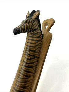 Hand Carved Muhuhu Wood Zebra Wall Hanging Kenya - Picture 1 of 5