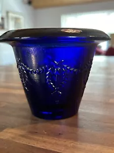Cobalt Blue Votive Candle Holder Flower Pot Recycled Glass Spain - Picture 1 of 10