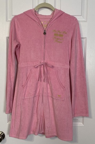 UNDERCOVER Abito accappatoio vintage Victoria’s Secret ROSA taglia S rosa con cappuccio ricamato Y2K