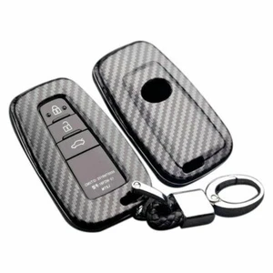 For Toyota RAV4 CHR Camry Highlander Prado Carbon Fiber Smart Key Fob Case Cover - Picture 1 of 8