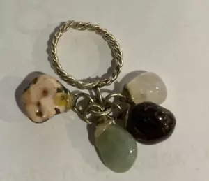 Rough Cut Gemstone Sterling Silver Rings (4 Stones) from New Orleans Vintage - Picture 1 of 3
