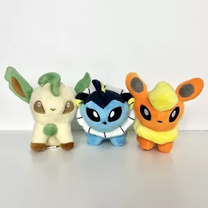 Pokemon Center Poke Muñeca Poke Peluche 2010: Leafeon, Vaporeon y Flarepn - Imagen 1 de 9