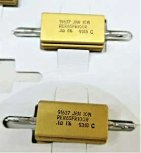 DALE VISHAY RER65FR100R 10W .1ohm 1 % FIXED WIREWOUND RESISTOR AXL FLANGE MOUNT - Picture 1 of 2