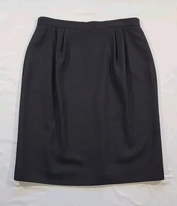 Vintage Talbots Black Pencil Skirt 100% Wool Lined Pockets Size 16 USA Made - Picture 1 of 14