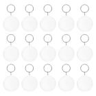 25pcs Acrylic Photo Frame Keychain 1.6" Blank Picture Insert Keyring, Clear