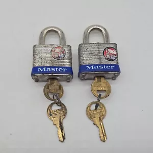 Master Lock No. 3 Padlock Lot of 2 Short Shackle w/ Keys - Picture 1 of 12