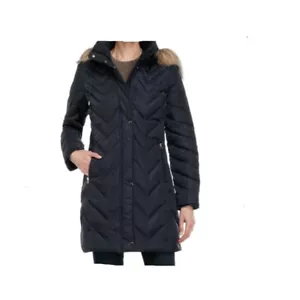Marc New York Women Roxbury Matte Satin Puffer Coat Blue Size L 400113 - Picture 1 of 2