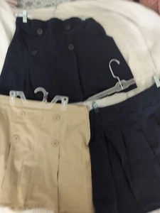 3 Children's Place Navy And Khaki Uniform Skirts Size 18 - Picture 1 of 6