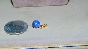 BLUE AND WHITE SMALL BALL BEAD PENDANT 8MM - Picture 1 of 4