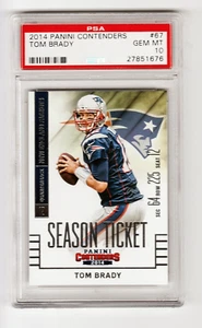 2014 PANINI CONTENDERS FOOTBALL CARD #67 TOM BRADY PSA 10 NEW ENGLAND PATRIOTS - Picture 1 of 5