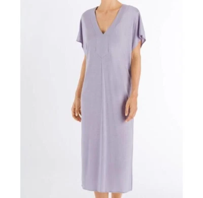 Hanro EASY WEAR Lavender Purple Modal Knit Short Batwing Sleeve V-Neck Caftan XS - Image 1 of 4