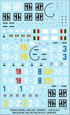 TAURO MODEL TM48/581 MACCHI M.C.205 VELTRO IN R.S.I. SERVICE SCALA 1:48 - Immagine 1 di 4