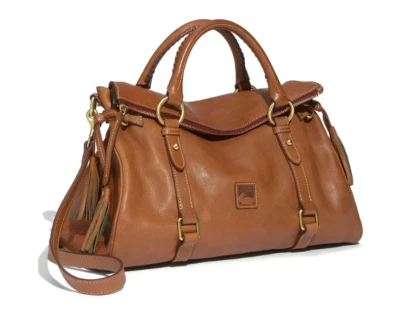 Dooney & Bourke Florentine V2101 Collection Vachetta Brown Leather Satchel - Image 1 of 3