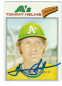 Autographed TOMMY HELMS Oakland A's 1977 OPC card #402 w/Show Ticket - Picture 1 of 1