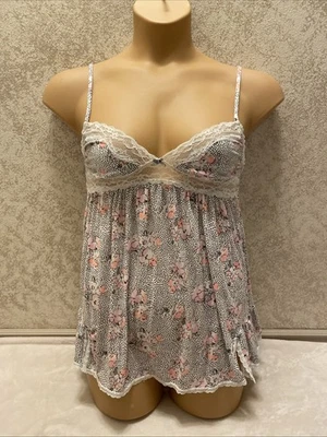 Camisón camisola Victoria's Secret. Lunares y florales. Ribete de encaje talla mediana Foto 1 de 4