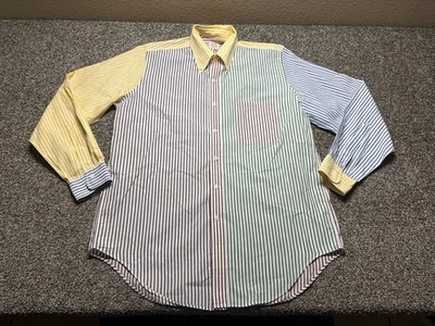 Camisa Brooks Brothers Multicolor Para Hombre 16 Bloques de Color Rayas Abotonada EE. UU. Foto 1 de 4
