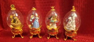 Disney Franklin Mint Eggs Set 4 Cinderella The Lion King Aladdin Dalmatians 6" H - Picture 1 of 14