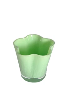 VTG. Jadeite Green Art Glass 2.5" Tall Votive Candle Holder - Picture 1 of 4