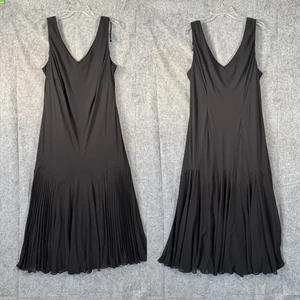 Maxi Vestido de Cóctel Plisado De Colección Para Mujer Talla 22W Sin Mangas Negro Cachicho - Imagen 1 de 7