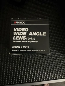 Ambico Japan V-0315 Camcorder Video Fish Eye Lens .6X Wide Angle Threaded Mount - Picture 1 of 2