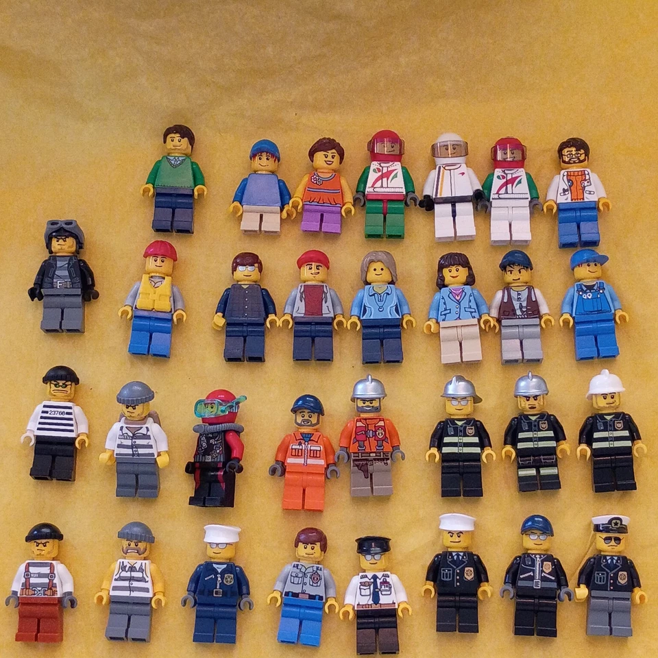 Lego Minifigures City Lot Of 31 Minifigs Police Firefighter Townspeople Robbers - Image 1 of 4