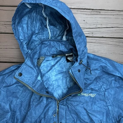 Chaqueta de Lluvia Frogg Toggs Para Hombre Pequeña Azul Impermeable Cremallera Completa Con Capucha Foto 1 de 4