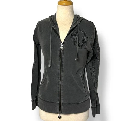 Moletom com capuz Vertigo Weathered cinza bordado aplique Phoenix tamanho M - Imagem 1 de 4