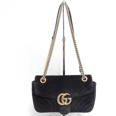 Auténtico Bolso de Hombro Gucci GG Marmont Puntada en V Gamuza Cadena #43127 Foto 1 de 4