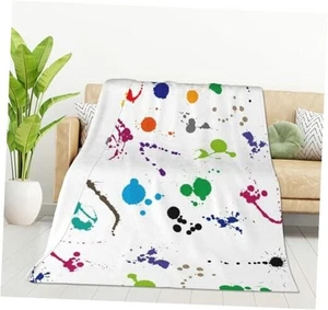 HGOD DESIGNS Colorful Blanket,Abstract Paint 40x50 inch Ink Splatter Symbol - Picture 1 of 8