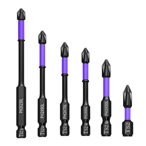 5pcs Batch Head Alloy Steel Black Cross Hand Tool Magnetic Non-slip New - Picture 1 of 37