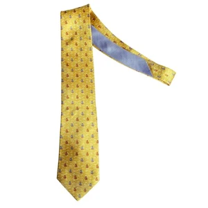 Vintage Tommy Hilfiger gelbe Segelboot 100 % importierte Seide adrette Krawatte - Bild 1 von 6