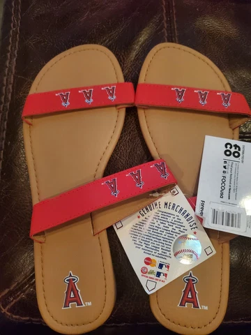 LAA ANGELS XL 11-12or KC Royals Med 7-8 MLB New‐Womens-Sandals/FlipFlops By FOCO Cover