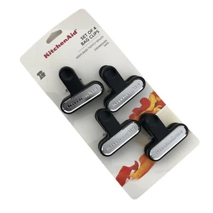 New KitchenAid Black Set of 4 Kitchen Bag Clips Chip Clips (2 1/2 inches wide) - Picture 1 of 1