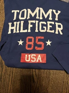 NWT Gorgeous Tommy Hilfiger Polo Shirt L/S USA 1985 Red White Blue Large 16/18 - Picture 1 of 12