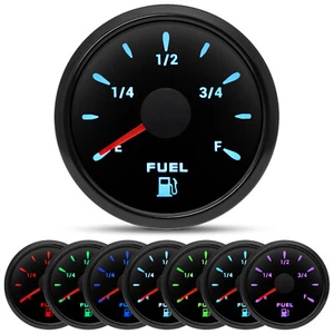 52mm Black Universal Fuel Level Gauge Meter 0-190ohms Waterproof for Boat Car - Picture 1 of 15